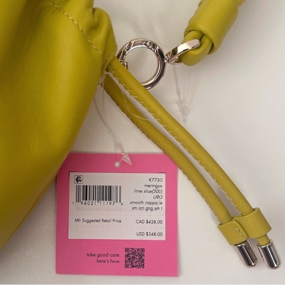 ♠️kate spade Meringue Small Nappa Leather Crossbody Bag, Lime Slice NWT - Picture 6 of 8